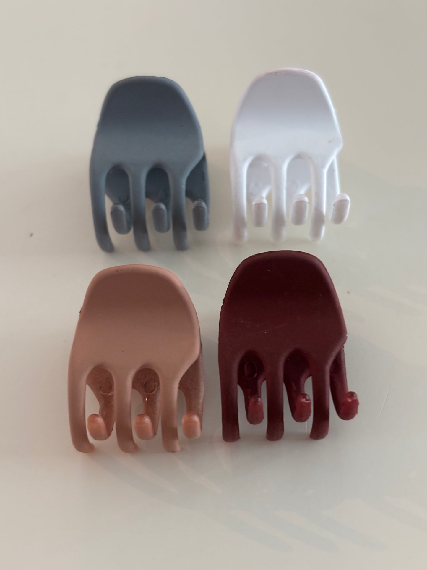 Mini 1" Durable Matte 4 Hair Claw Clips (4 Colors)